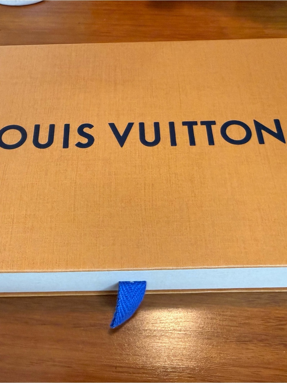 Louis Vuitton Orange Box with Blue Pull Detail
